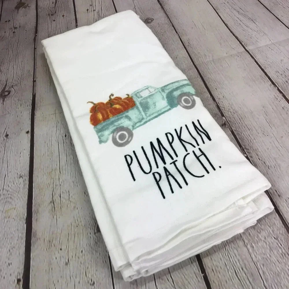 NWT Rae Dunn PUMPKIN PATCH kitchen towels